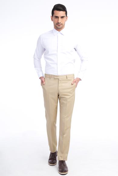 Erkek Giyim - Kum 48 Beden Yünlü Klasik Pantolon