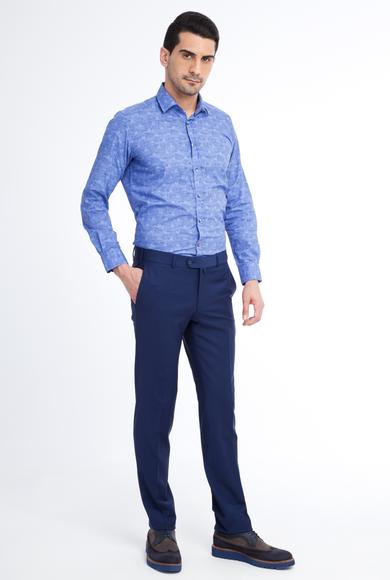 Erkek Giyim - KOYU MAVİ 60 Beden Yünlü Klasik Pantolon