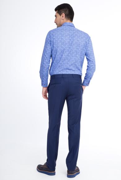Erkek Giyim - KOYU MAVİ 60 Beden Yünlü Klasik Pantolon