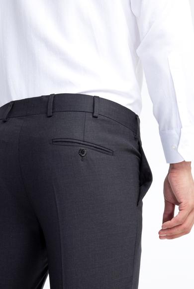 Erkek Giyim - Antrasit 46 Beden Slim Fit Yünlü Klasik Pantolon