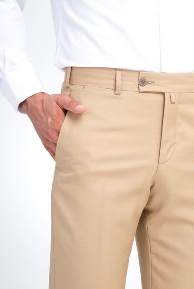 Erkek Giyim - BEJ 48 Beden Yünlü Klasik Pantolon