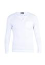  Beyaz  V Yaka Slim Fit Sweatshirt