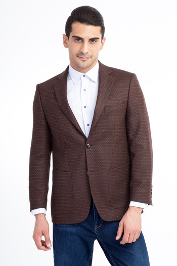 Erkek Giyim - Yünlü Klasik Kuşgözü Ceket