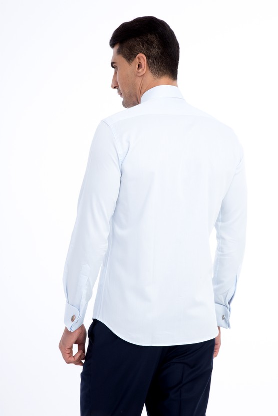 Erkek Giyim - Uzun Kol Slim Fit Manşetli Gömlek