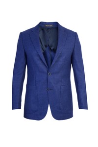 Erkek Giyim - Regular Fit Yünlü Kuşgözü Ceket