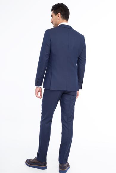 Erkek Giyim - Mavi 50 Beden Çizgili Takım Elbise