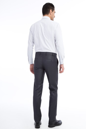 Erkek Giyim - Slim Fit Ekose Klasik Pantolon