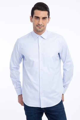 Erkek Giyim - Mavi XL Beden Uzun Kol Oxford Klasik Gömlek