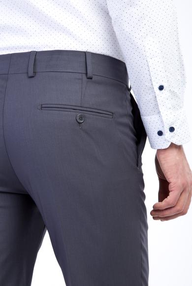Erkek Giyim - Orta füme 48 Beden Slim Fit Klasik Pantolon