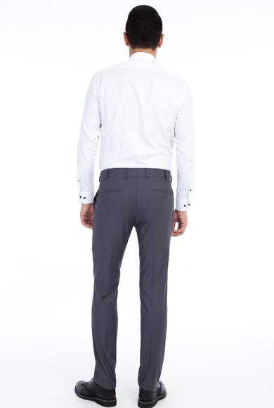 Erkek Giyim - Orta füme 48 Beden Slim Fit Klasik Pantolon