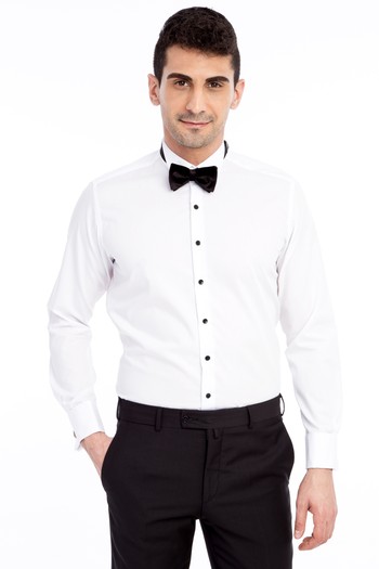 Erkek Giyim - Ata Yaka Slim Fit Kolay Ütülenir Gömlek