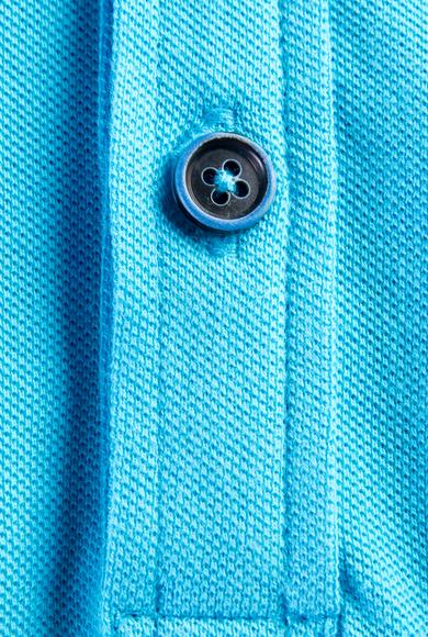 Erkek Giyim - Açık Mavi M Beden Polo Yaka Regular Fit Tişört