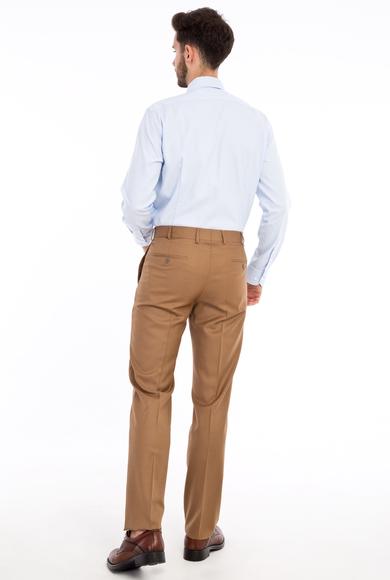Erkek Giyim - Açık Kahve - Camel 48 Beden Yünlü Klasik Pantolon