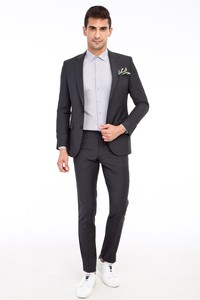 Erkek Giyim - Regular Fit Yünlü Takım Elbise