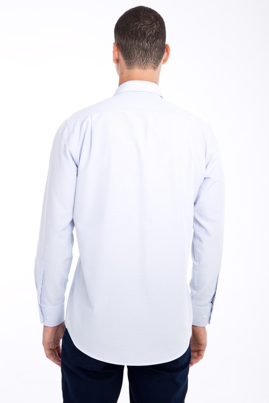 Erkek Giyim - Uzun Kol Regular Fit Desenli Spor Gömlek