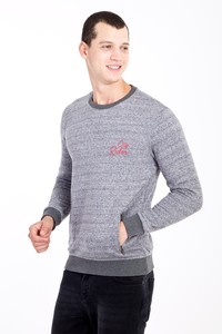 Erkek Giyim - Bisiklet Yaka Slim Fit Sweatshirt