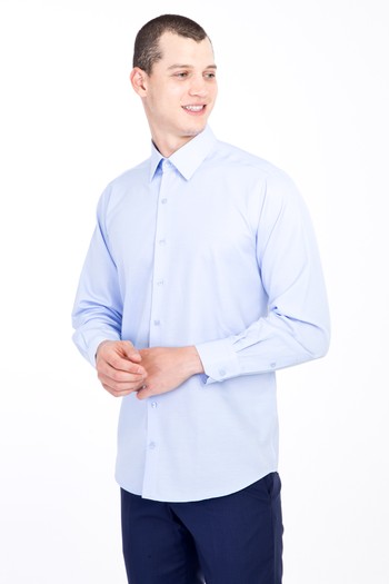 Erkek Giyim - Uzun Kol Regular Fit Saten Gömlek