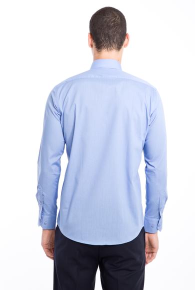 Erkek Giyim - MAVİ S Beden Uzun Kol Slim Fit Gömlek
