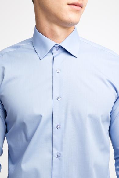 Erkek Giyim - MAVİ XS Beden Uzun Kol Slim Fit Gömlek
