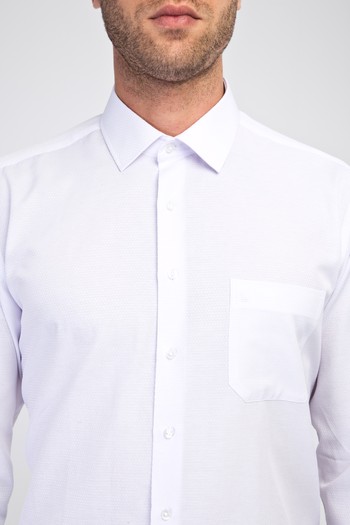 Erkek Giyim - Uzun Kol Desenli Manşetli Klasik Gömlek