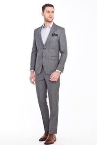 Erkek Giyim - Kareli Yünlü Takım Elbise