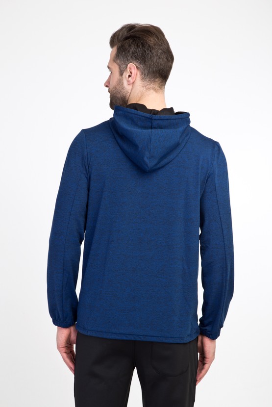 Erkek Giyim - Kapüşonlu Fermuarlı Slim Fit Sweatshirt