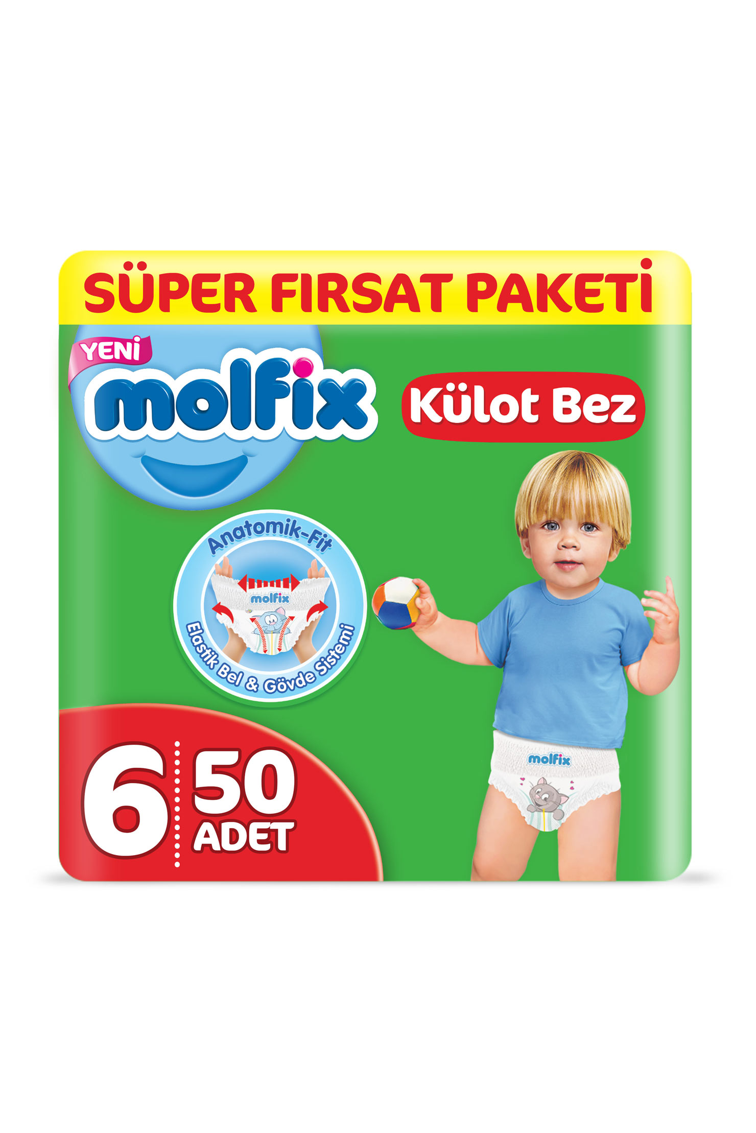 Kigili Molfix 3D Külot Bez Ekstra Large (6) Beden, 50 Adet. 1