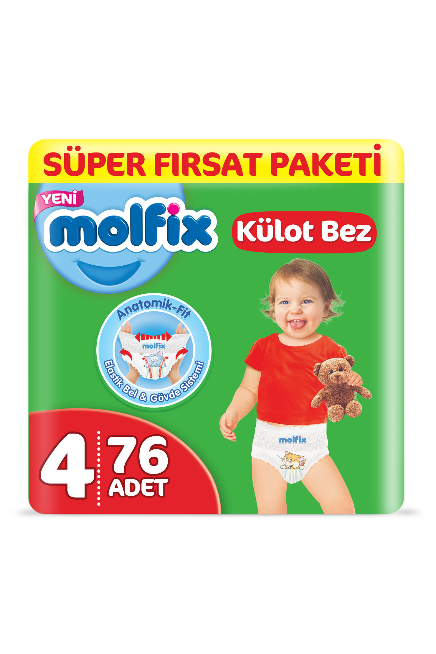 Kigili Molfix 3D Külot Bez, Maxi (4) Beden, 76 Adet. 1