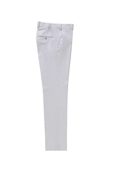 Erkek Giyim - AÇIK GRİ 46 Beden Slim Fit Yünlü Klasik Pantolon