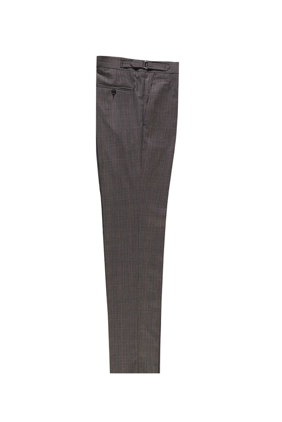 Erkek Giyim - Slim Fit Yünlü Tokalı Pileli Klasik Pantolon