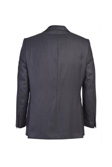 Erkek Giyim - FÜME GRİ 52 Beden Klasik Desenli Ceket