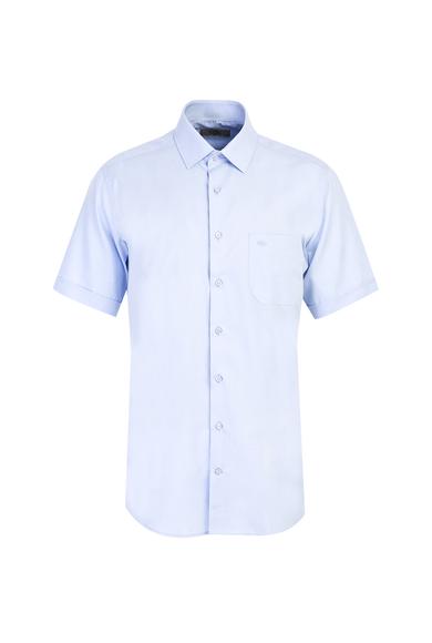 Erkek Giyim - UÇUK MAVİ XXL Beden Kısa Kol Regular Fit Oxford Gömlek