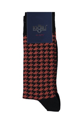 Erkek Giyim - SİYAH 40-44 Beden Desenli Çorap