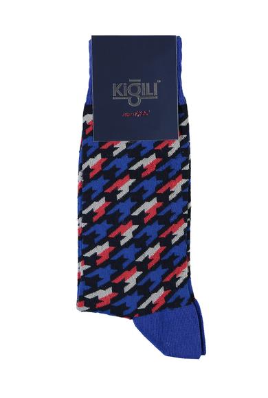 Erkek Giyim - SAKS MAVİ 40-44 Beden Desenli Çorap