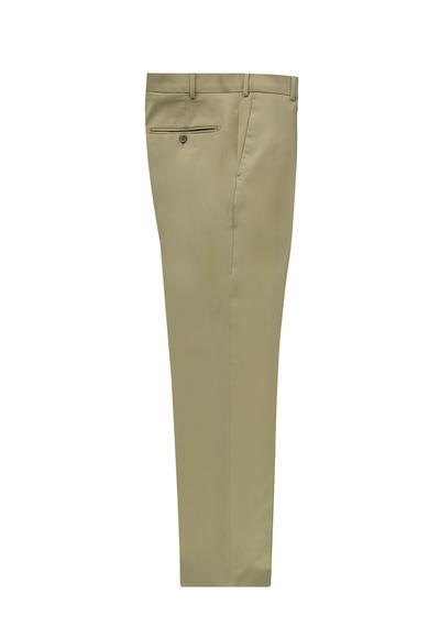 Erkek Giyim - KÜF YEŞİLİ 52 Beden Slim Fit Yünlü Klasik Pantolon