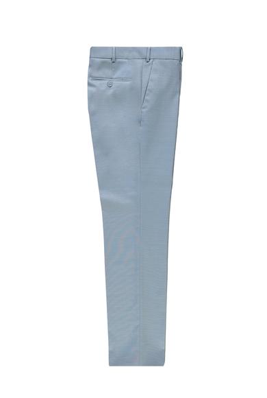 Erkek Giyim - AÇIK MAVİ 50 Beden Slim Fit Yünlü Klasik Pantolon