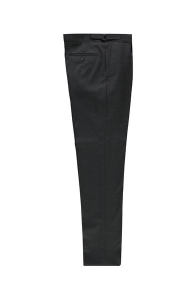 Erkek Giyim - AÇIK ANTRASİT 58 Beden Yünlü Tokalı Klasik Pantolon