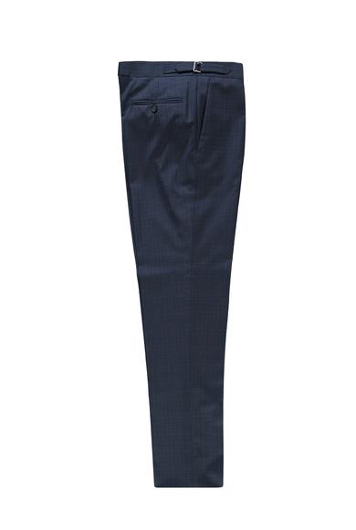 Erkek Giyim - KOYU MAVİ 56 Beden Yünlü Tokalı Klasik Pantolon