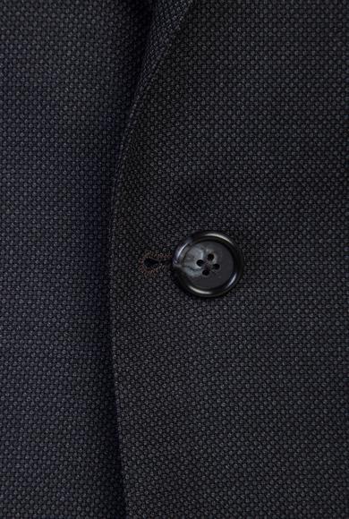 Erkek Giyim - KOYU FÜME 50 Beden Yünlü Klasik Kuşgözü Takım Elbise