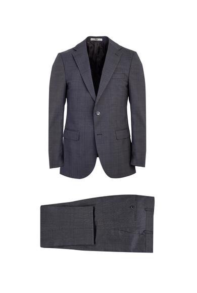 Erkek Giyim - ORTA GRİ 52 Beden Yünlü Klasik Takım Elbise