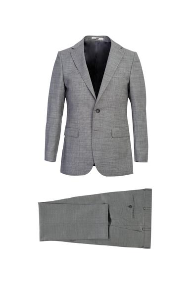 Erkek Giyim - AÇIK GRİ 50 Beden Yünlü Klasik Kuşgözü Takım Elbise