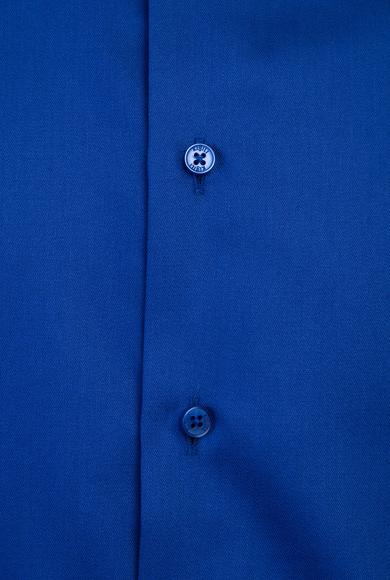 Erkek Giyim - SAKS MAVİ XL Beden Uzun Kol Slim Fit Non Iron Gömlek