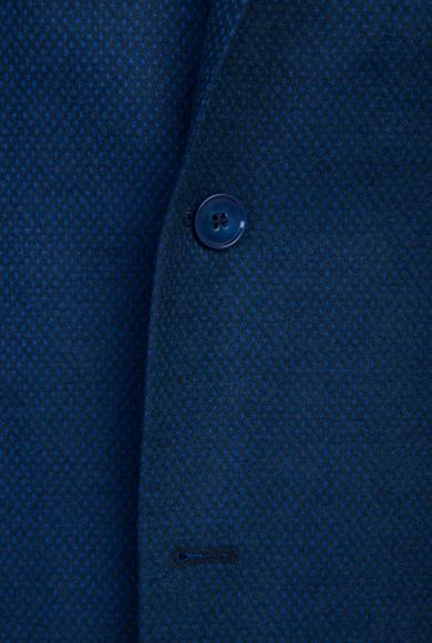 Erkek Giyim - KOYU MAVİ 54 Beden Regular Fit Kuşgözü Ceket