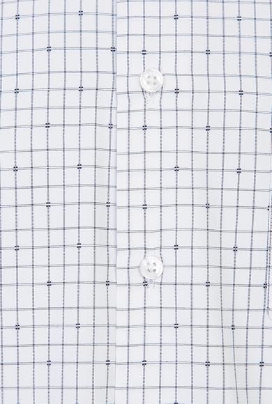 Erkek Giyim - AÇIK LACİVERT L Beden Uzun Kol Regular Fit Kareli Gömlek
