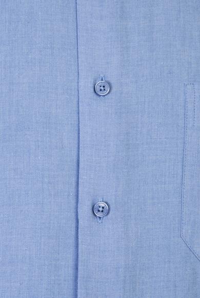 Erkek Giyim - AÇIK MAVİ 3X Beden Uzun Kol Regular Fit Oduncu Gömlek