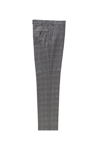 Erkek Giyim - ORTA GRİ 50 Beden Klasik Ekose Pantolon
