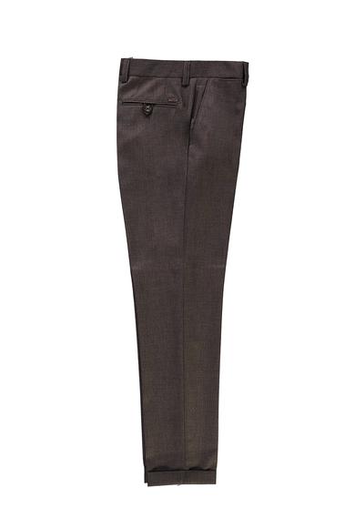 Erkek Giyim - AÇIK KAHVE 54 Beden Desenli Klasik Pantolon