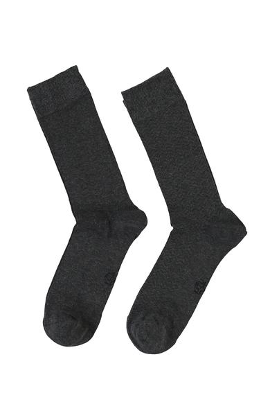 Erkek Giyim - AÇIK ANTRASİT 42-45 Beden 2'li Desenli Çorap
