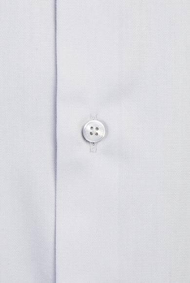 Erkek Giyim - ORTA GRİ XS Beden Uzun Kol Slim Fit Non Iron Klasik Gömlek