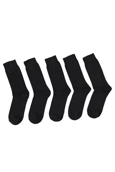 Erkek Giyim - SİYAH 40-44 Beden 5'li Düz Çorap Seti